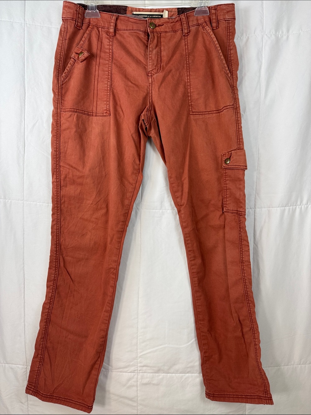 Daughters of the Liberation Cargo Pants Womens L Orange Utility‎